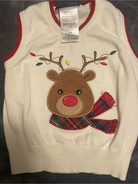 Childrens Ivory Reindeer Sweater Vest by Children’s Place